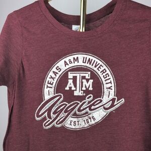 Rivalry Threads Women Sm Texas A&M Aggies T-Shirt High-Low Slit Hem Graphic Tee
